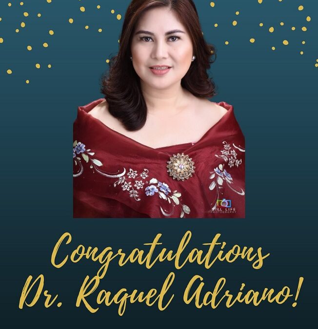 Congratulations Dr. Raquel Adriano!